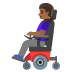 👩🏾‍🦼 woman in motorized wheelchair: medium-dark skin tone display on Google